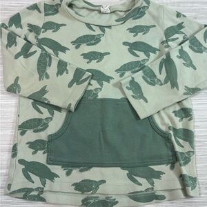 KATE QUINN 6Y ✨ ORGANIC COTTON Kids Turtle Print Long Sleeve Shirt EUC